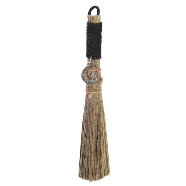Besom with Crescent Moon Charm 20cm